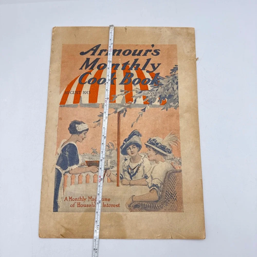 Armour's Monthly Cook Book Magazine August 1913 Vol II No 10 Tan Edwardian